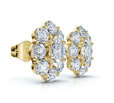 Bliss Diamond Earrings Lab Grown In Yellow Gold