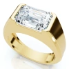 Bliss Diamond Emerald Cut Half Bezel Diamond Ring 14k Gold Or Pt Lab Grown