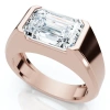 Bliss Diamond Emerald Cut Half Bezel Diamond Ring 14k Gold Or Pt Lab Grown