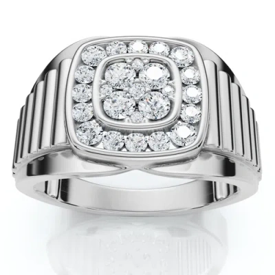 Bliss Diamond Everett Diamond Wedding Ring 10k Gold Anniversary Band Lab Grown In Silver