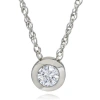 Bliss Diamond 3/8ct Bezel Solitaire Lab Grown Diamond Pendant 14k Gold In 14k White Gold