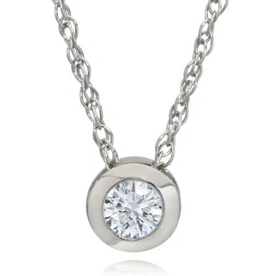 Bliss Diamond 3/8ct Bezel Solitaire Lab Grown Diamond Pendant 14k Gold In 14k White Gold