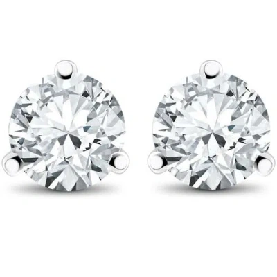 Bliss Diamond F/si1 2ct Lab Grown Diamond Martni Studs 14k Gold In Metallic