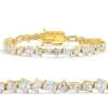 Bliss Diamond F/vs 15ct Mixed Fancy Cut Diamond Tennis Bracelet 14k Gold Lab Grown 7" In Gold