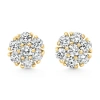 BLISS DIAMOND BLISS DIAMOND F/VS 1CT DIAMOND CLUSTER PAVE STUDS SCREWBACK EARRINGS 14K GOLD LAB GROWN