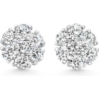 Bliss Diamond 3.60ct Diamond Cluster Pave Studs Screwback Earrings 14k Gold Lab Grown In White Gold