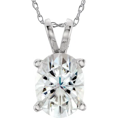 Bliss Diamond G/vs 1.00 Ct Oval Diamond Solitaire Pendant 14k Gold Lab Grown In 14k White Gold
