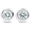 Bliss Diamond 1/4 Ctw 14k Gold Diamond Bezel Martini Stud Earrings Lab Grown In 14k White Gold