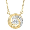 Bliss Diamond 1/4ct Tw Round Diamond Circle Halo Pendant Gold Lab Grown Necklace In 10k Yellow Gold