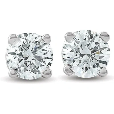 Bliss Diamond 1/3 Ct Screw Back Diamond Studs 14k White Gold Lab Grown Eco Friendly