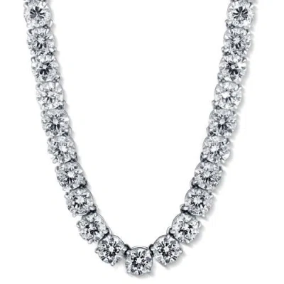 Bliss Diamond Huge 69 Ct Diamond Tennis Necklace 14k Gold 18" Lab Grown In 14k White Gold