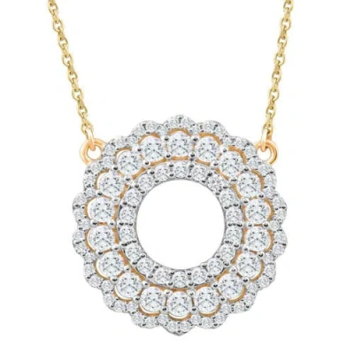 Bliss Diamond Lab Grown 18mm Wide 18" Necklace In Gold
