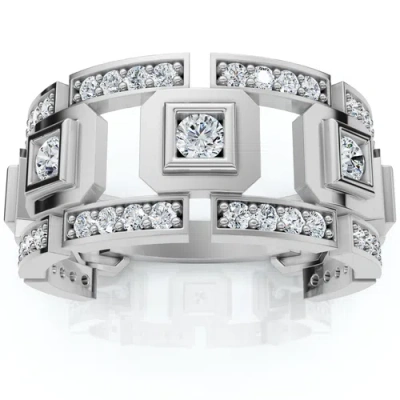 Bliss Diamond Lab Grown Wedding Band In Metallic