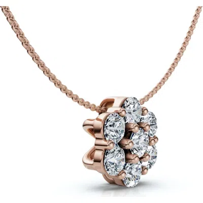 Bliss Diamond Necklace 14k Gold Lab Grown In Rose Gold