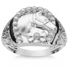 Bliss Diamond Pinkie Horse Lucky Diamond Ring Gold Lab Grown