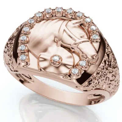 Bliss Diamond Pinkie Horse Lucky Diamond Ring Gold Lab Grown