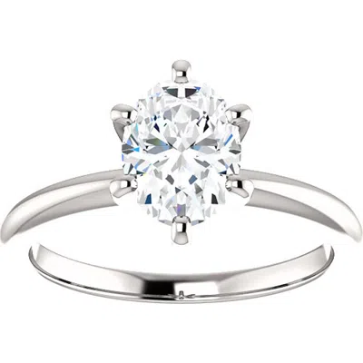 Bliss Diamond Platinum 1 Ct Oval Diamond Solitaire Engagement Ring Lab Grown