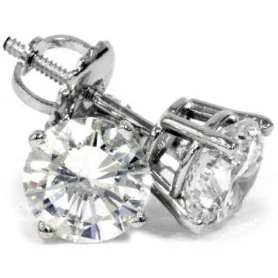 Bliss Diamond Platinum 2 Ct T.w. Certified Lab Grown Diamond Studs Screw Backs