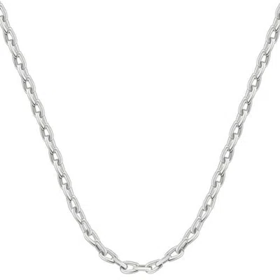 Bliss Diamond Polished Steel Single Tone Clasp 6mm Flexible Link 24" Chain In Stainless Steel