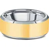 Bliss Diamond Polished Tungsten & Gold Plated Two Tone 8mm Ring Wedding Band