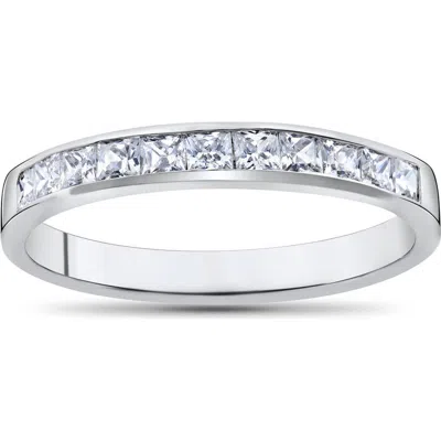 Bliss Diamond Princess Cut 1/2ct Diamond Wedding Anniversary 14k Ring Gold In Silver