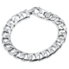 Bliss Diamond Solid 107.8 Gram Platinum 11.5mm Heavy Franco Link Lobster Clasp Bracelet 8.5" In 950 Platinum