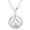 Bliss Diamond Solitaire Diamond Pendant 10k Gold Lab Grown Necklace In 10k White Gold