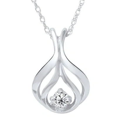 Bliss Diamond Solitaire Diamond Pendant 10k Gold Lab Grown Necklace In 10k White Gold