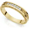Bliss Diamond Stackable Diamond Wedding Ring Scroll Pattern Band 14k Gold Lab Grown