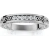 Bliss Diamond Stackable Diamond Wedding Ring Scroll Pattern Band 14k Gold Lab Grown In Metallic