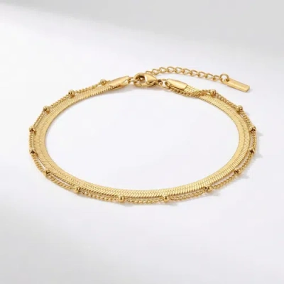 Bliss Diamond Stefanie Anklet 18k Gold Plated 9.25" With 1.5" Extender