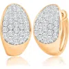 Bliss Diamond Vs 1 1/10ct Tw Pave Diamond Hoops In 10k Yellow Gold