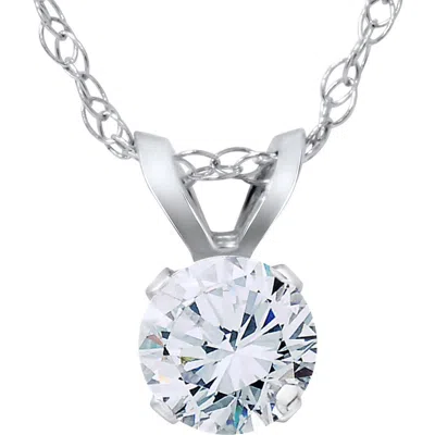 Bliss Diamond Vs 3/8ct Diamond Solitaire Pendant 14k Gold In 14k White Gold