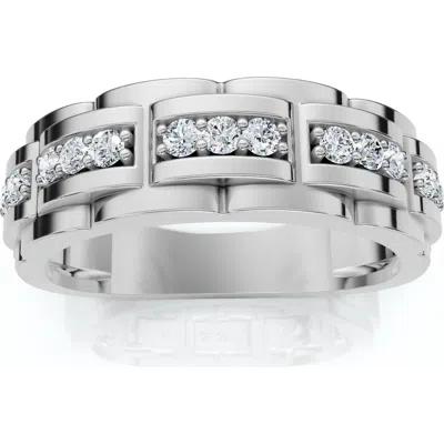 Bliss Diamond Vs .54ct Mens Natural Diamond Wedding Ring 14k Gold Anniversary Band In Silver