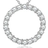Bliss Diamond Vs 5ct Tw Round Cut Diamond Circle Pendant 14k White Gold Lab Grown In 14k White Gold