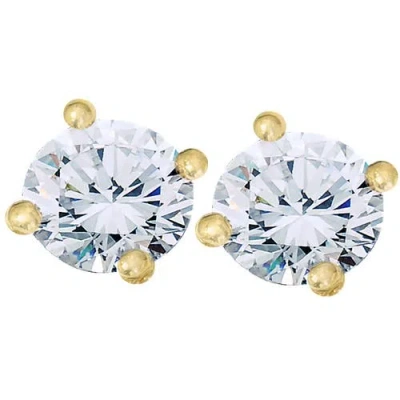 Bliss Diamond Vvs 2 Ct 14k Gold Moissanite Screw Back Studs 6mm