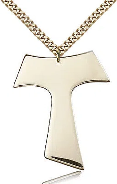 Pre-owned Bliss Gold Filled Cross Necklace For Men On 24 Chain - 30 Day Money Back Guarantee In Yellow