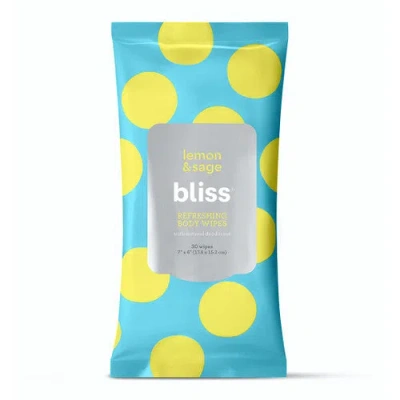 Bliss Lemon & Sage Refreshing Body Wipes In White