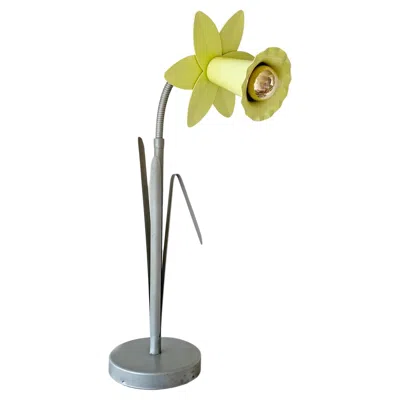 Pre-owned Bliss Yellow And Silver Daffodil Table Lamp, 1980s