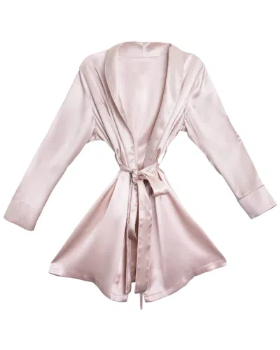 Blissy 100% Mulberry Silk Robe In Pink