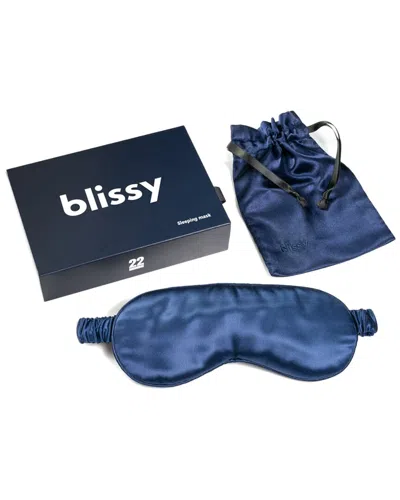 Blissy 100% Mulberry Silk Sleep Mask In Blue