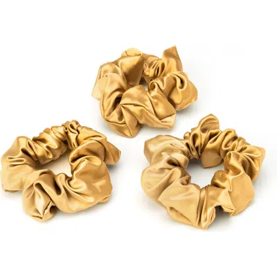 Blissy 3-pack Silk Scrunchies In Gold