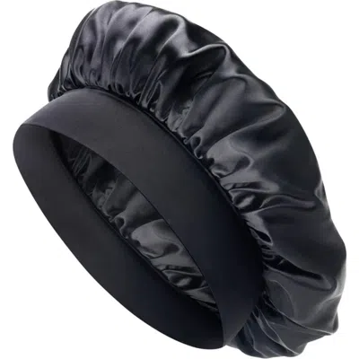 Blissy Halo Silk Bonnet In Black