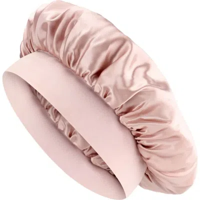 Blissy Halo Silk Bonnet In Pink