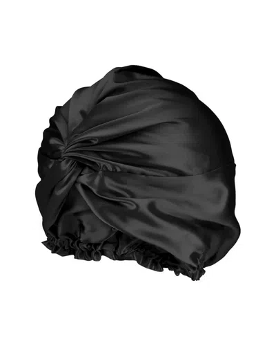 Blissy Mulberry Silk Bonnet In Black
