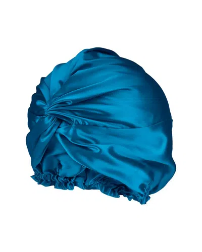 Blissy Mulberry Silk Bonnet In Blue
