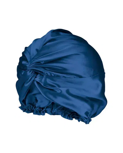 Blissy Mulberry Silk Bonnet In Blue