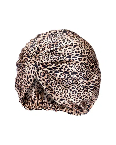 Blissy Mulberry Silk Bonnet In Animal Print