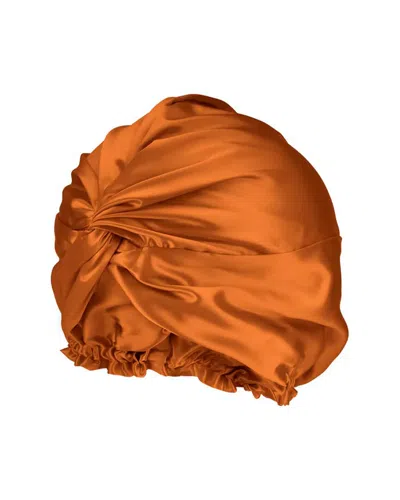Blissy Mulberry Silk Bonnet In Orange
