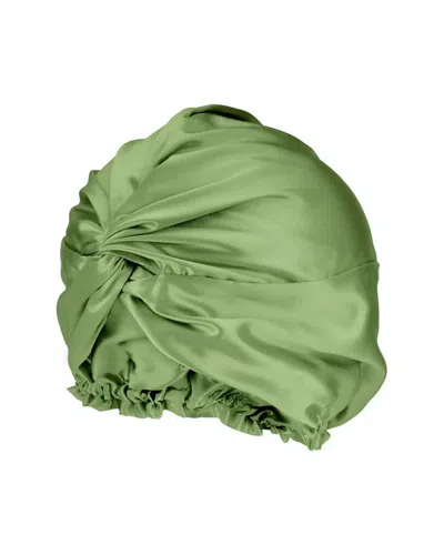 Blissy Mulberry Silk Bonnet In Green